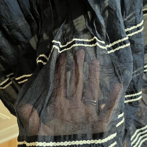 Mario Serrani A-Line Skirt fisherman marine navy pleated skirt size m vintage - Picture 3 of 5